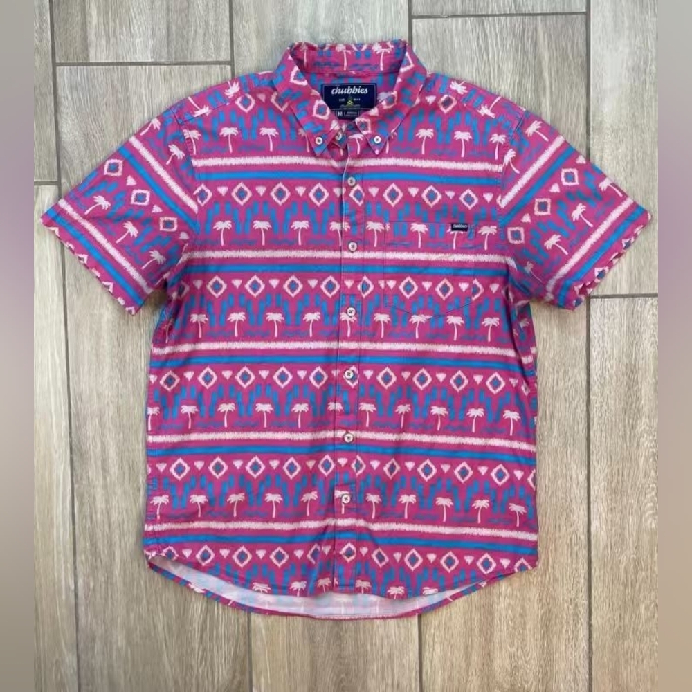 Colorful Palm Tree Patterned Women's Button Down Shirt